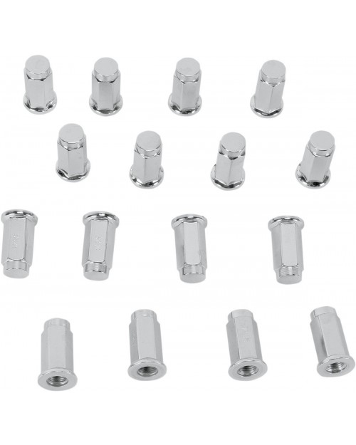 KIT DADI RUOTA PIATTI CROMATI 3/8 24