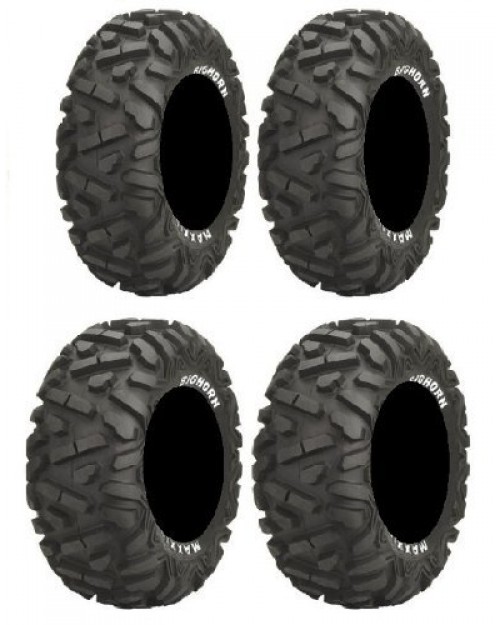 TRENO COMPLETO PNEUMATICI QUAD ATV MAXXIS BIGHORN M917 M918 RADIALI 26X8-14 - 26X10-14